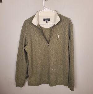Straight Down 1/4 Zip Pullover Golf Performance Stretch Sweater Waffle Logo Sz S
